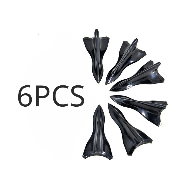 6pcs Carbon Fiber Spoiler Wing Rear Sunroof Window Tail Lip Sticker