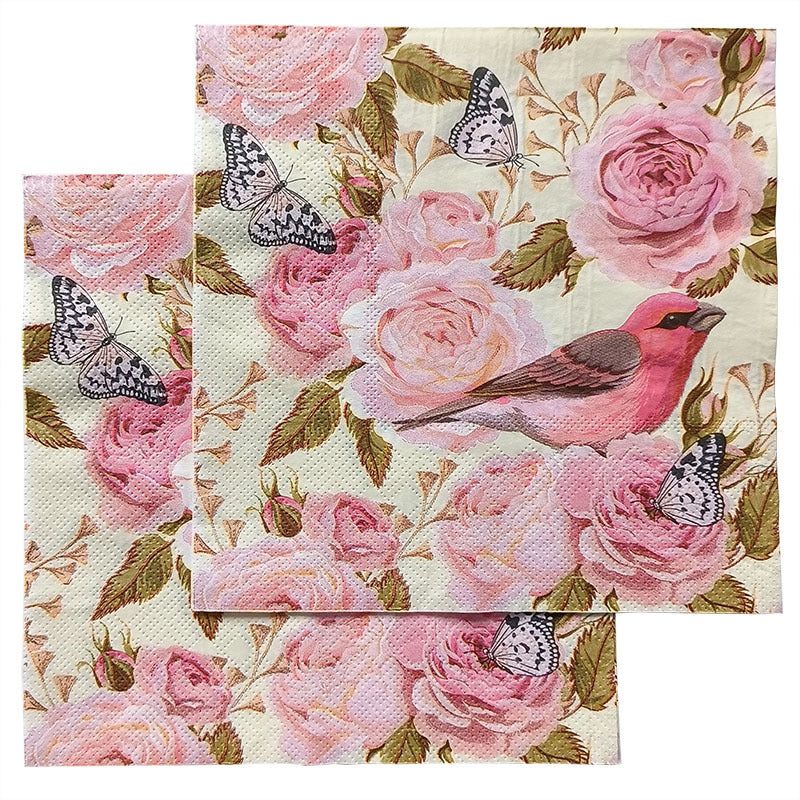 20pcs Western Food Printed Napkins Square Animal Creative Decorative Paper