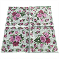 20pcs Rose Holiday Party Double Layer Napkin Colorful Printing Paper Napkin