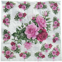 20pcs Rose Holiday Party Double Layer Napkin Colorful Printing Paper Napkin