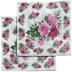 20pcs Rose Holiday Party Double Layer Napkin Colorful Printing Paper Napkin