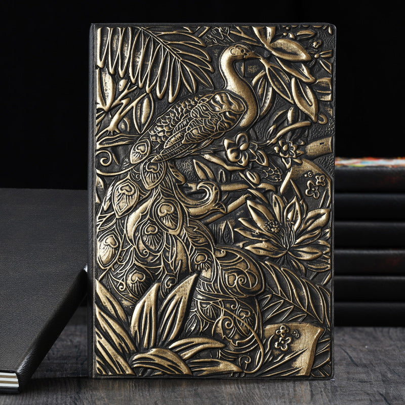 Vintage Peacock A5 Embossed Journal Notepad Travel Planner Gift Notebook