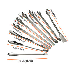 9pcs Stainless Steel Lab Spatula Micro Scoop Set Mixing Spatula for Powders