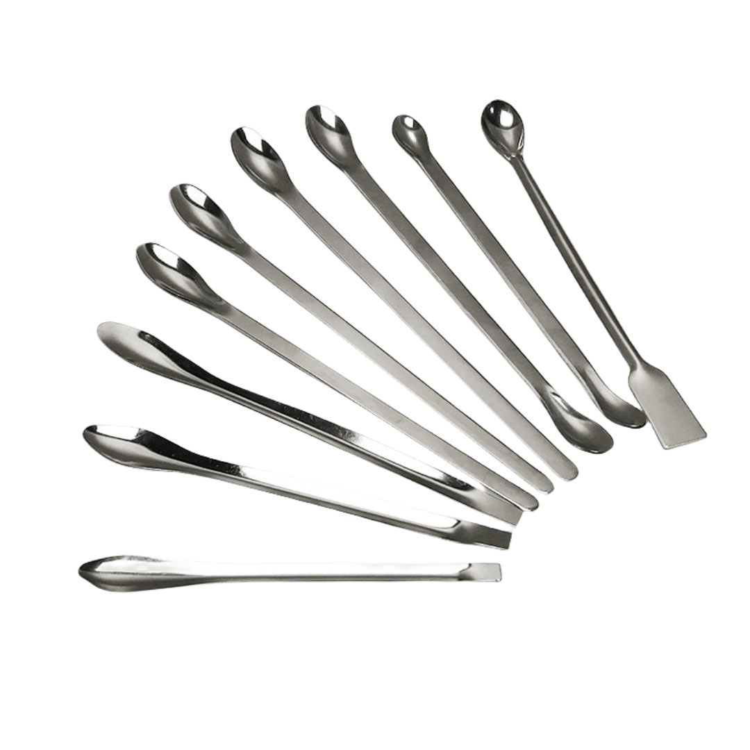 9pcs Stainless Steel Lab Spatula Micro Scoop Set Mixing Spatula for Powders