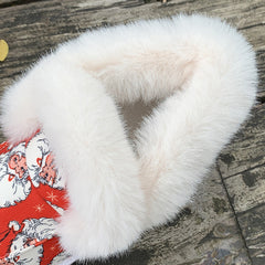 Women's Santa Print Snow Boots Plush Lined High Top Shoe