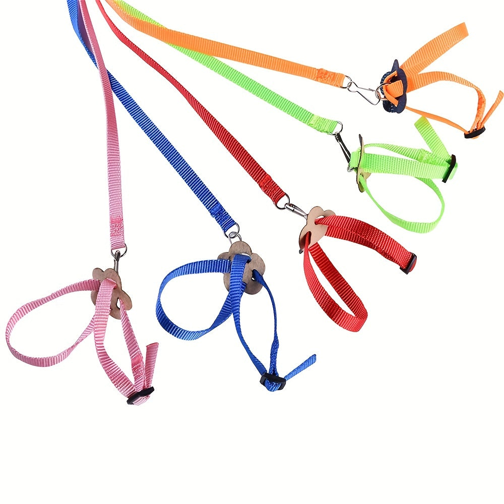 Adjustable Colorful Parrot Harness With Leash for Small Pets