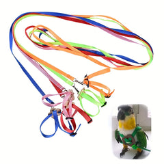 Adjustable Colorful Parrot Harness With Leash for Small Pets