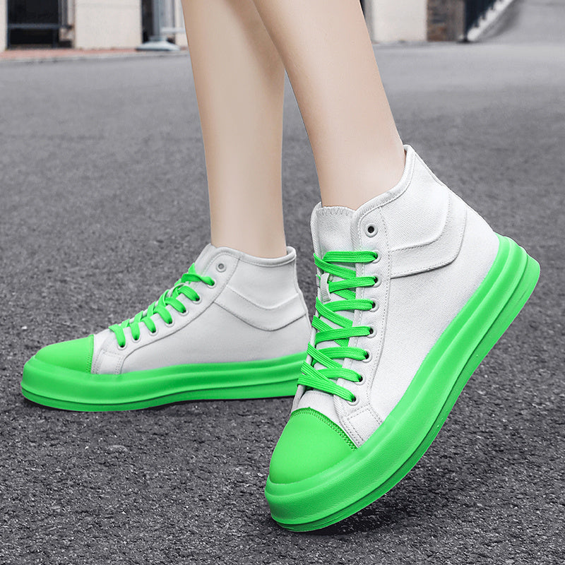 High Top Non Slip Canvas Sneakers Lightweight Comfortable Lace Up Skate Shoes