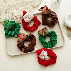 Christmas Plush Scrunchies Headband High Elastic Hair Ties