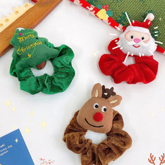Christmas Plush Scrunchies Headband High Elastic Hair Ties