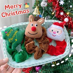 Christmas Plush Scrunchies Headband High Elastic Hair Ties
