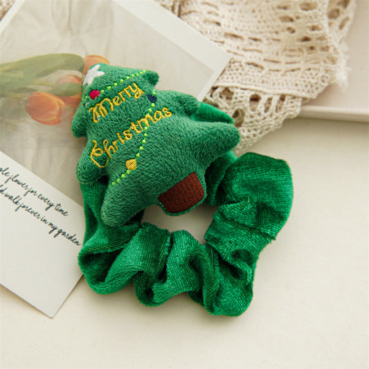 Christmas Plush Scrunchies Headband High Elastic Hair Ties