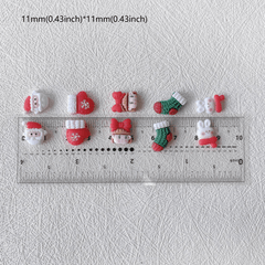 20pcs Christmas Resin Nail Art Charms Santa Elk Snowman DIY Decoration