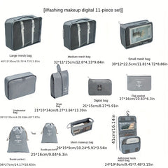 11 Pcs Travel Luggage Bag Set Solid Packaging Cubes Dustproof Storage Bags