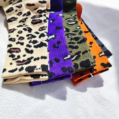 5 Pairs Animal Funny Socks Leopard Print Unisex Comfortable Sports Socks