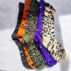 5 Pairs Animal Funny Socks Leopard Print Unisex Comfortable Sports Socks