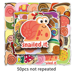 50pcs Snail Animals Waterproof Decorative Stickers