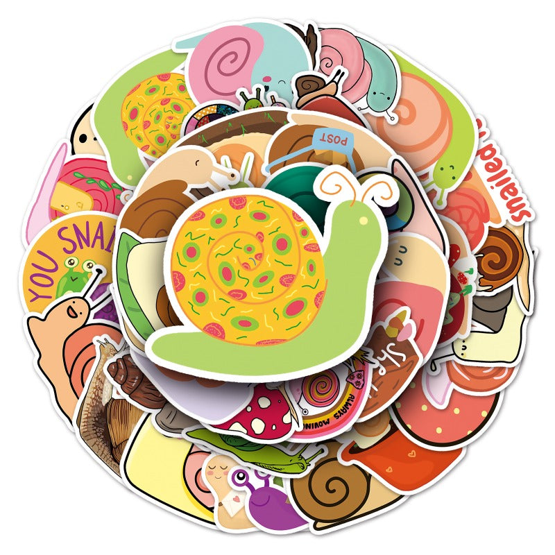 50pcs Snail Animals Waterproof Decorative Stickers