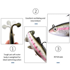 1pc PVC Fishing Lures T Tail Soft Lures Swimbait Fishing Tackle