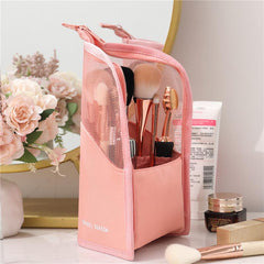 Makeup Brush Organizer Bag Portable Stand Up Makeup Brush Holder