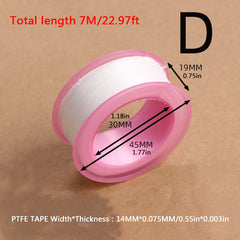 PTFE Water Pipe Thread Seal Tape 20M Roll