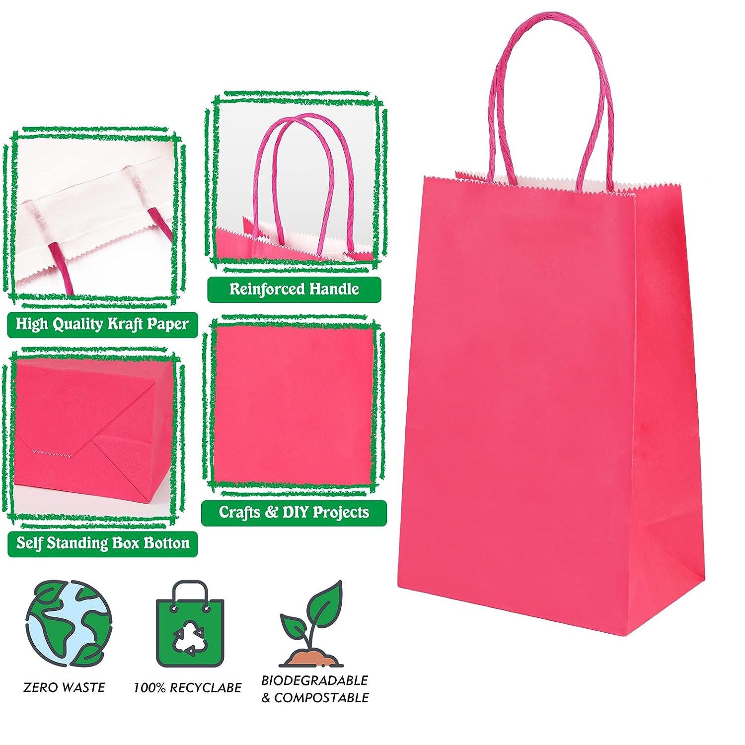 12pcs Gift Bags Bulk Party Favor Bags For Christmas Birthday Wedding
