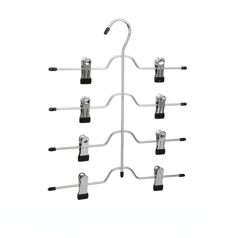 4 Tier Pant Hanger Multifunction Shelves Magic Trouser Hangers Closet Storage