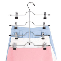 4 Tier Pant Hanger Multifunction Shelves Magic Trouser Hangers Closet Storage