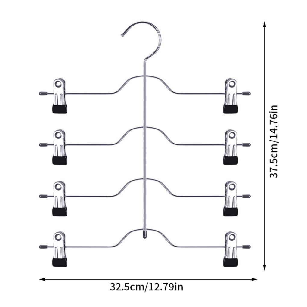 4 Tier Pant Hanger Multifunction Shelves Magic Trouser Hangers Closet Storage