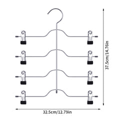 4 Tier Pant Hanger Multifunction Shelves Magic Trouser Hangers Closet Storage