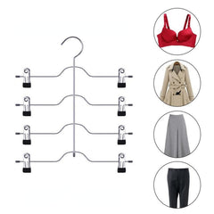 4 Tier Pant Hanger Multifunction Shelves Magic Trouser Hangers Closet Storage