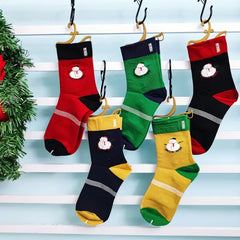 5 Pairs Christmas Sports Socks Comfortable Holiday Design