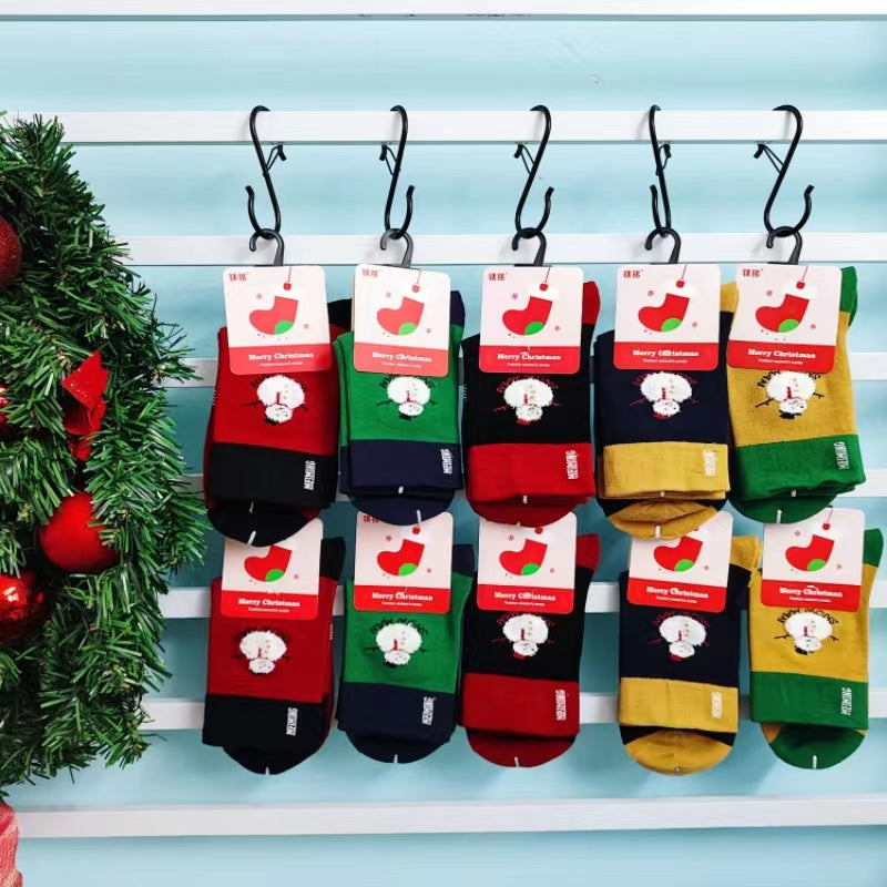 5 Pairs Christmas Sports Socks Comfortable Holiday Design