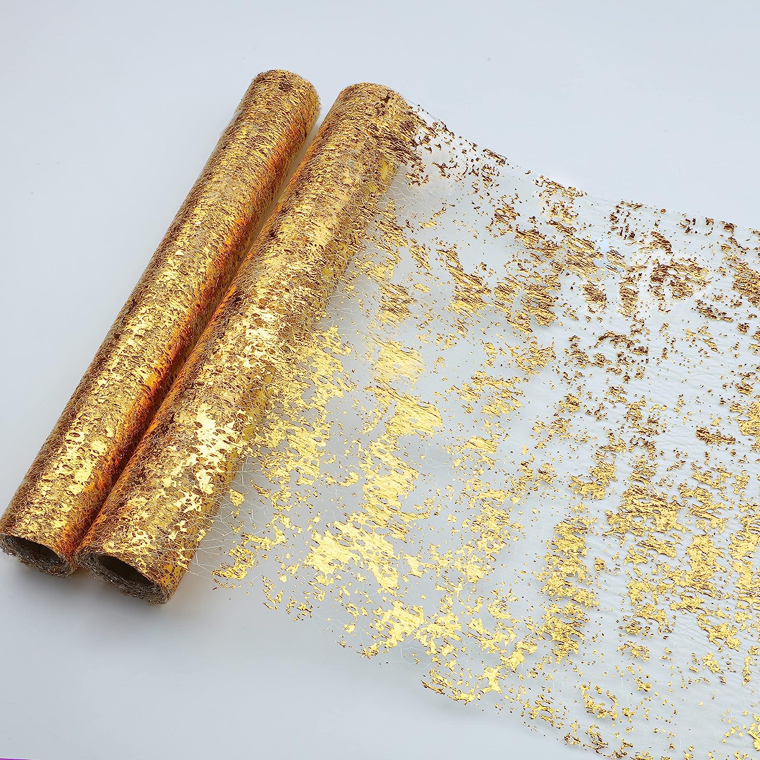 2pcs Sequin Gold Mesh Table Runner Roll Event Party Decorations
