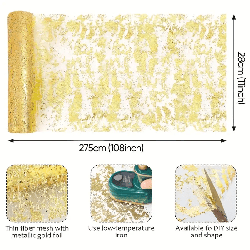 2pcs Sequin Gold Mesh Table Runner Roll Event Party Decorations