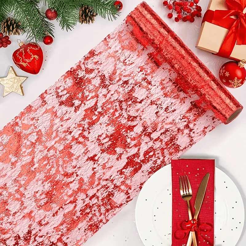 2pcs Sequin Gold Mesh Table Runner Roll Event Party Decorations