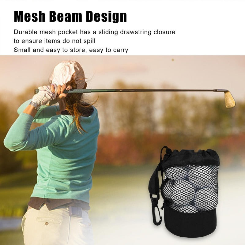 Portable Nylon Golf Ball Pouch Bag with Hook