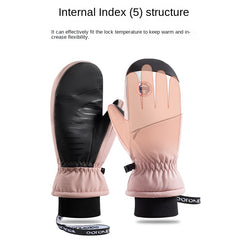 Winter Skiing Gloves Unisex Windproof Waterproof Thickened Warm 5 Finger Gloves