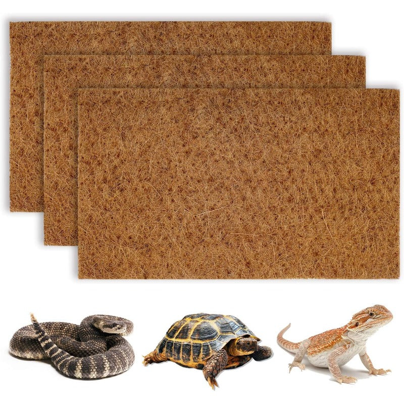 3pcs Coconut Fiber Terrarium Liner for Reptiles, Snakes, Geckos, Turtle Bedding
