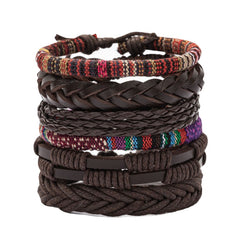 DIY Multicolor Braided Bracelet Set Hand Rope Accessories