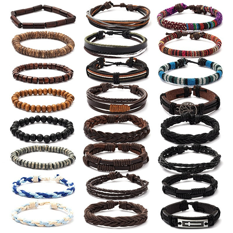 DIY Multicolor Braided Bracelet Set Hand Rope Accessories