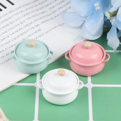 1pc Dollhouse Mini Metal Cooking Stockpot Dollhouse Cookware Mini Candy Stockpot