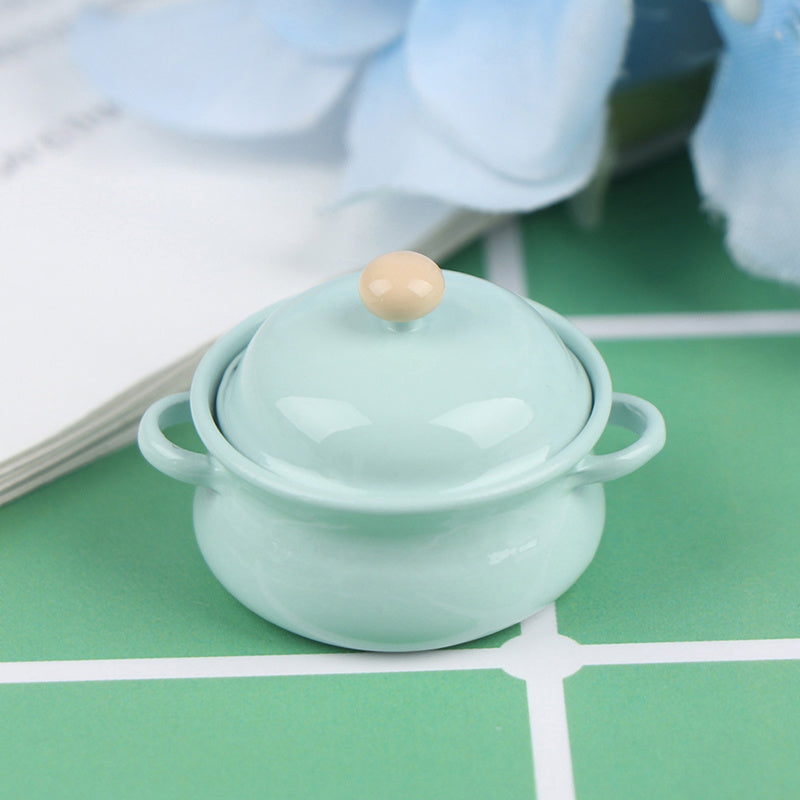1pc Dollhouse Mini Metal Cooking Stockpot Dollhouse Cookware Mini Candy Stockpot