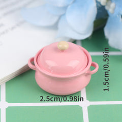 1pc Dollhouse Mini Metal Cooking Stockpot Dollhouse Cookware Mini Candy Stockpot