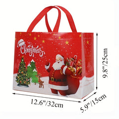 10pcs Christmas Gift Bags - Medium Non-woven Tote Bags for Christmas Party