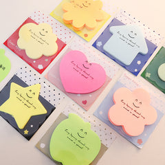 30 Shaped Fluorescent Memo Stickers Cartoon Sticky Notes