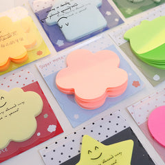 30 Shaped Fluorescent Memo Stickers Cartoon Sticky Notes