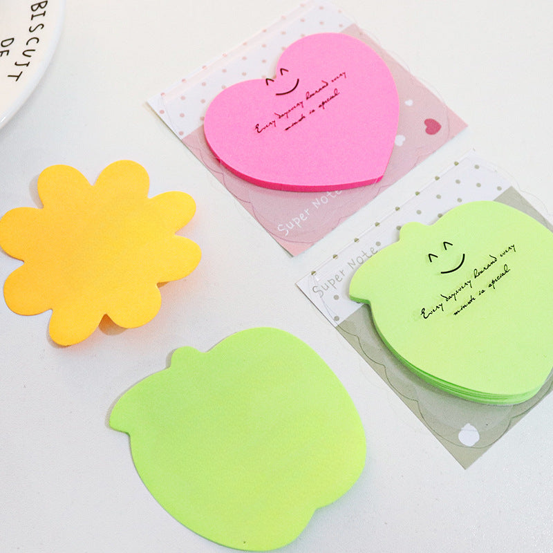 30 Shaped Fluorescent Memo Stickers Cartoon Sticky Notes