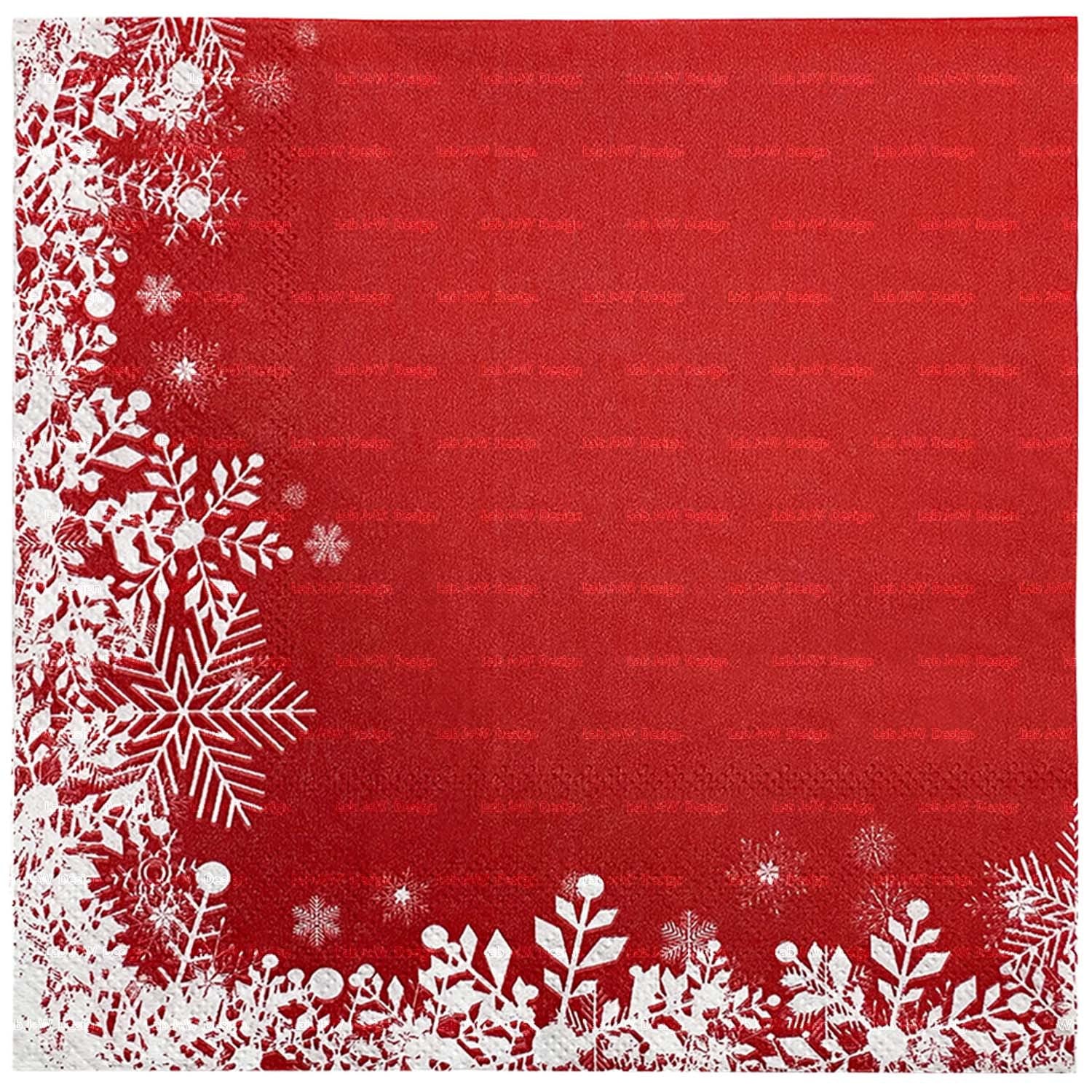 20pcs Christmas Red Snowflake Napkins Ice And Snow Party Decoration