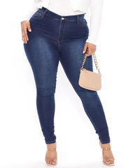 Women's Plus Button Fly High Rise Skinny Jeans